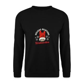 Père Noël moto Noël Noël - Sweat-shirt Unisexe - noir - Devant - Alina (178cm) & Michal (187cm)