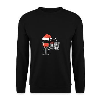 Santa Claus Christmas Party Christmas Mulled Wine - Unisex Sweatshirt - black - Front - Alina (178cm) & Michal (187cm)