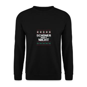 Weihnachtsmann Weihnachtsfest Ugly Christmas - Unisex Pullover - Schwarz - Vorne - Alina (178cm) & Michal (187cm)
