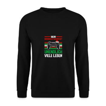 Père Noël Gaming Noël Noël - Sweat-shirt Unisexe - noir - Devant - Alina (178cm) & Michal (187cm)