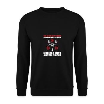 Père Noël tracteur fête de Noël agriculteur Landwi - Sweat-shirt Unisexe - noir - Devant - Alina (178cm) & Michal (187cm)