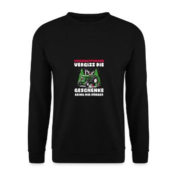 Weihnachtsmann Traktor Weihnachtsfest Bauer Landwi - Unisex Pullover - Schwarz - Vorne - Alina (178cm) & Michal (187cm)