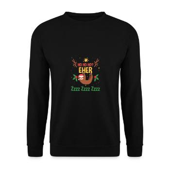 Santa Claus Christmas Party Sloth - Unisex Sweatshirt - black - Front - Alina (178cm) & Michal (187cm)
