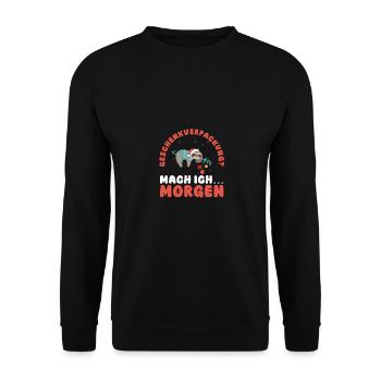 Santa Claus Christmas Party Sloth - Unisex Sweatshirt - black - Front - Alina (178cm) & Michal (187cm)