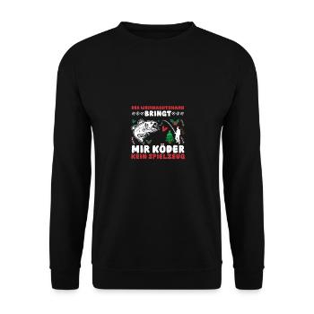 Weihnachtsmann Angeln Weihnachtsfest Weihnachten - Unisex Pullover - Schwarz - Vorne - Alina (178cm) & Michal (187cm)