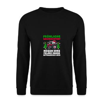 Santa Claus Tractor Christmas Party Farmer Construction - Unisex Sweatshirt - black - Front - Alina (178cm) & Michal (187cm)