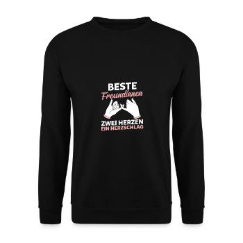 Best friend - Unisex Sweatshirt - black - Front - Alina (178cm) & Michal (187cm)