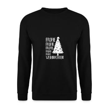Weihnachtsmann Bescherung Weihnachten - Unisex Pullover - Schwarz - Vorne - Alina (178cm) & Michal (187cm)