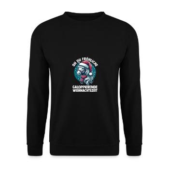 Père Noël Noël équitation cavalier chevaux - Sweat-shirt Unisexe - noir - Devant - Alina (178cm) & Michal (187cm)