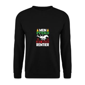 Père Noël Noël équitation cavalier chevaux - Sweat-shirt Unisexe - noir - Devant - Alina (178cm) & Michal (187cm)