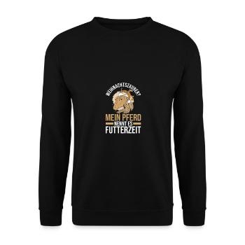 Père Noël Noël équitation cavalier chevaux - Sweat-shirt Unisexe - noir - Devant - Alina (178cm) & Michal (187cm)