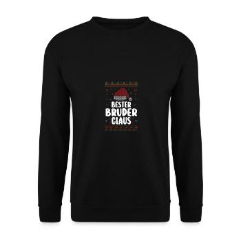 Weihnachten Weihnachtsmann Bruder Claus - Unisex Pullover - Schwarz - Vorne - Alina (178cm) & Michal (187cm)