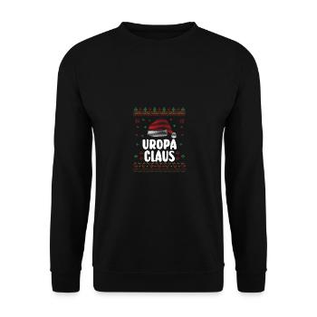 Weihnachten Weihnachtsmann Uropa Claus - Unisex Pullover - Schwarz - Vorne - Alina (178cm) & Michal (187cm)