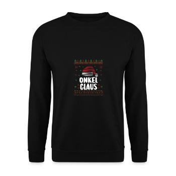 Weihnachten Weihnachtsmann Onkel Claus - Unisex Pullover - Schwarz - Vorne - Alina (178cm) & Michal (187cm)