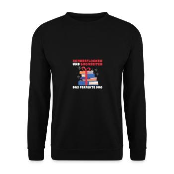 Père Noël Noël Livres de lecture - Sweat-shirt Unisexe - noir - Devant - Alina (178cm) & Michal (187cm)