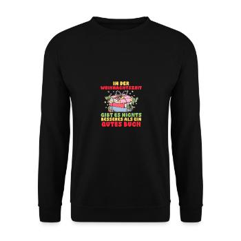 Père Noël Noël Livres de lecture - Sweat-shirt Unisexe - noir - Devant - Alina (178cm) & Michal (187cm)