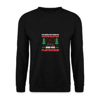 Santa Claus Christmas Christmas Party Cookies - Unisex Sweatshirt - black - Front - Alina (178cm) & Michal (187cm)