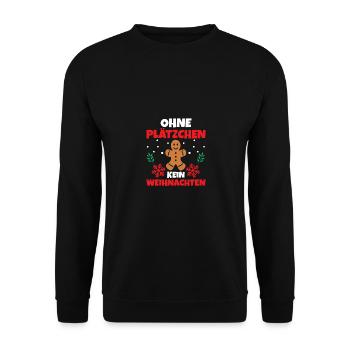 Santa Claus Christmas Christmas Party Cookies - Unisex Sweatshirt - black - Front - Alina (178cm) & Michal (187cm)