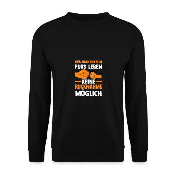 Grandpa and granddaughter - Unisex Sweatshirt - black - Front - Alina (178cm) & Michal (187cm)