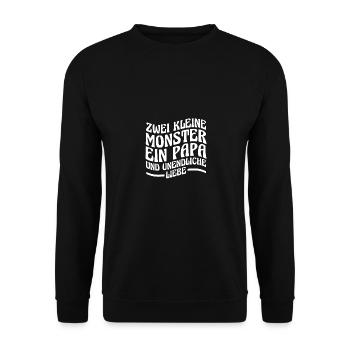 Dad of 2 children - Unisex Sweatshirt - black - Front - Alina (178cm) & Michal (187cm)