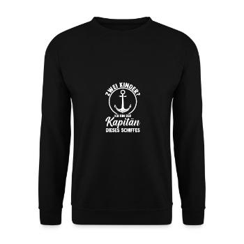Dad of 2 children - Unisex Sweatshirt - black - Front - Alina (178cm) & Michal (187cm)