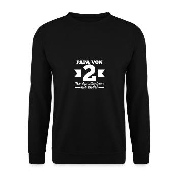 Dad of 2 children - Unisex Sweatshirt - black - Front - Alina (178cm) & Michal (187cm)