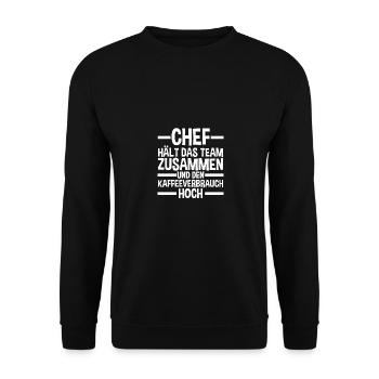 Team Leader Group Leader Team Leader Head of Department - Unisex Sweatshirt - black - Front - Alina (178cm) & Michal (187cm)