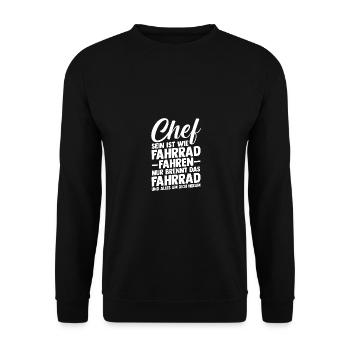 Team Leader Group Leader Team Leader Head of Department - Unisex Sweatshirt - black - Front - Alina (178cm) & Michal (187cm)