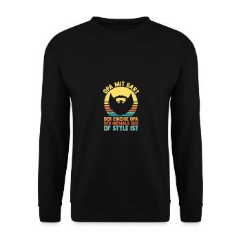 Opa Mit Bart - Unisex Pullover - Schwarz - Vorne - Alina (178cm) & Michal (187cm)