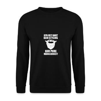 Papi avec une barbe - Sweat-shirt Unisexe - noir - Devant - Alina (178cm) & Michal (187cm)