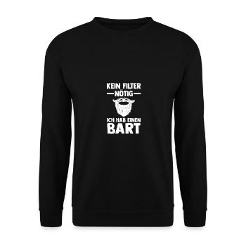 Bearded Bearded Beard - Unisex Sweatshirt - black - Front - Alina (178cm) & Michal (187cm)