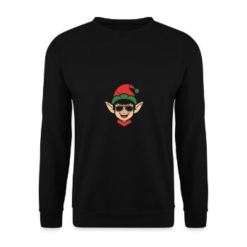 Santa Claus Christmas Elf Christmas Elf - Unisex Sweatshirt - black - Front - Alina (178cm) & Michal (187cm)