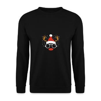 Père Noël Renne de Noël - Sweat-shirt Unisexe - noir - Devant - Alina (178cm) & Michal (187cm)