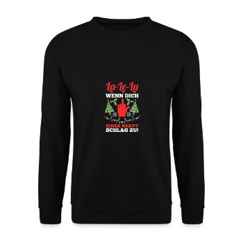 Santa Claus Middle Finger Christmas - Unisex Sweatshirt - black - Front - Alina (178cm) & Michal (187cm)