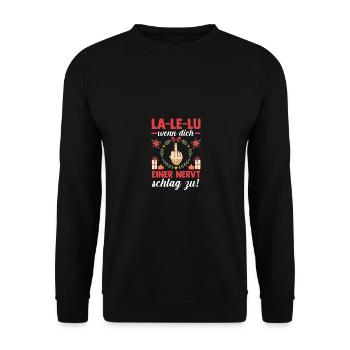 Santa Claus Middle Finger Christmas - Unisex Sweatshirt - black - Front - Alina (178cm) & Michal (187cm)