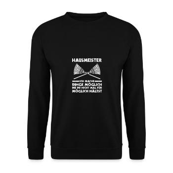 Facility Manager Caretaker Caretaker - Unisex Sweatshirt - black - Front - Alina (178cm) & Michal (187cm)