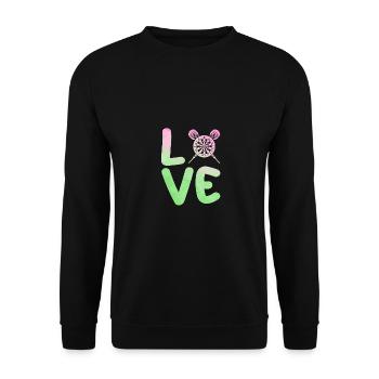 Joueur de fléchettes Fléchettes - Sweat-shirt Unisexe - noir - Devant - Alina (178cm) & Michal (187cm)