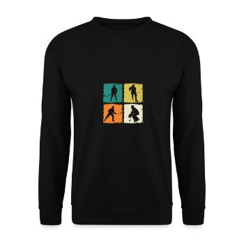 Hockey Players Hockey - Unisex Sweatshirt - black - Front - Alina (178cm) & Michal (187cm)