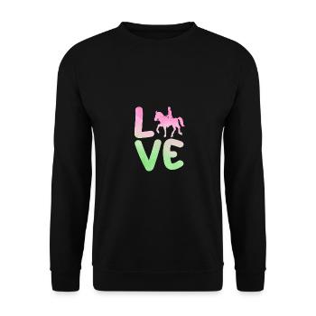 Cheval - Sweat-shirt Unisexe - noir - Devant - Alina (178cm) & Michal (187cm)