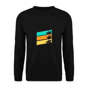 Cheval - Sweat-shirt Unisexe - noir - Devant - Alina (178cm) & Michal (187cm)