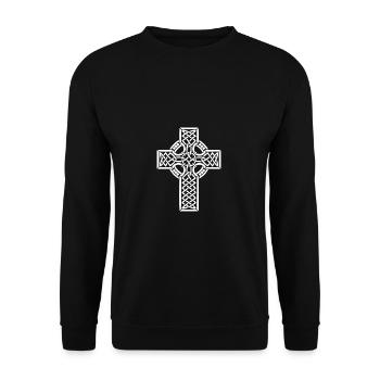 Keltisches Kreuz Geschenk Symbol Religion - Unisex Pullover - Schwarz - Vorne - Alina (178cm) & Michal (187cm)
