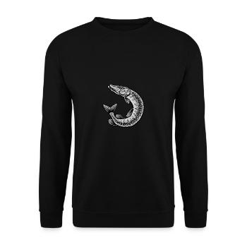 Hecht - Unisex Pullover - Schwarz - Vorne - Alina (178cm) & Michal (187cm)
