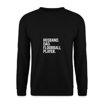 Drôle de Floorball Floorball T Shirt Cadeau - Sweat-shirt Unisexe - noir - Devant - Alina (178cm) & Michal (187cm)