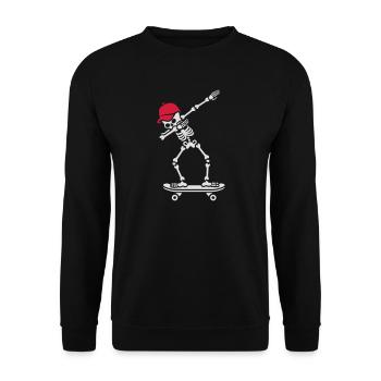 Dab dabbing skeleton skateboard skater - Unisex Pullover - Schwarz - Vorne - Alina (178cm) & Michal (187cm)