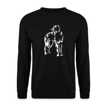 Deerhound écossais « Black Edition » - Sweat-shirt Unisexe - noir - Devant - Alina (178cm) & Michal (187cm)