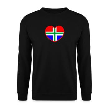 Das wahre Herz von Groningsevlag Groningen - Unisex Pullover - Schwarz - Vorne - Alina (178cm) & Michal (187cm)