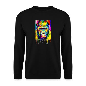 Urban Gorilla - Graffiti Art - Unisex Sweatshirt - black - Front - Alina (178cm) & Michal (187cm)