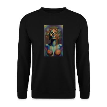 Beautiful fantasy Skull - Unisex Sweatshirt - black - Front - Alina (178cm) & Michal (187cm)