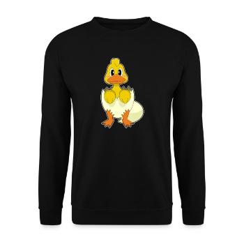 Duck Eggshell - Unisex Sweatshirt - black - Front - Alina (178cm) & Michal (187cm)