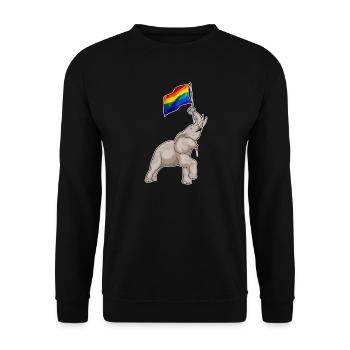 Drapeau arc-en-ciel de l’éléphant - Sweat-shirt Unisexe - noir - Devant - Alina (178cm) & Michal (187cm)